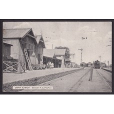 ESTACION DE FERROCARRIL BAHIA BLANCA TREN ANTIGUA TARJETA POSTAL